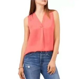 Vince Camuto Coral V-Neck Sleeveless Blouse